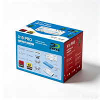X10 PRO Game Stick 128GB Konsol Game Retro Output TV 4K HD, 2 Pemain Kontroler Nirkabel 2.4G, Kemasan Edisi Terbatas Natal