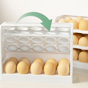 Boîte de conservation d'œufs populaire à trois couches en plastique PP, plateau à œufs multifonctionnel - Product Image 3