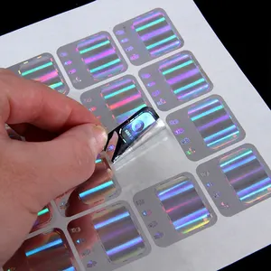 Stiker 3D tahan tamper hologram keamanan tanda air tag id stiker lapisan goresan off keamanan kosong stiker hologram label