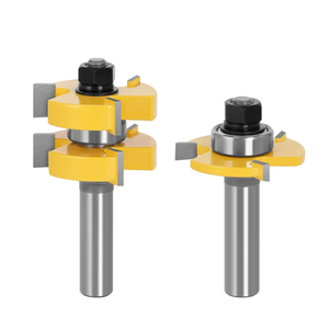 Ensemble d'embouts de routeur en forme de T 45 degrés Tenon Joint outil tige langue et <span class=keywords><strong>rainure</strong></span> <span class=keywords><strong>fraise</strong></span> à bois pour un usinage facile - Product Image 2