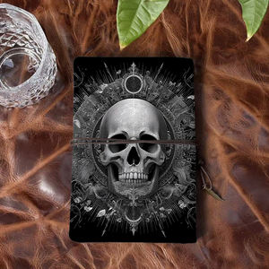 A6 Cuaderno Vintage hecho a mano con cierre de corbata Papel extraíble Regalo de <span class=keywords><strong>cumpleaños</strong></span> perfecto para el amigo del primo con calavera con Orna - Product Image 3