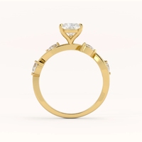 Bagues de fiançailles en or massif 10k 14k avec diamant de laboratoire HPHT de 1 carat, taille poire CVD, personnalisées pour femmes et hommes, certifiées IGI