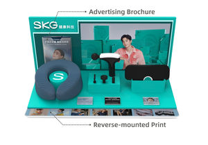 Présentoir de comptoir en acrylique pour appareil de massage Oreiller en forme de U et pistolet Fascia avec affiche UV et porte-brochures - Product Image 4