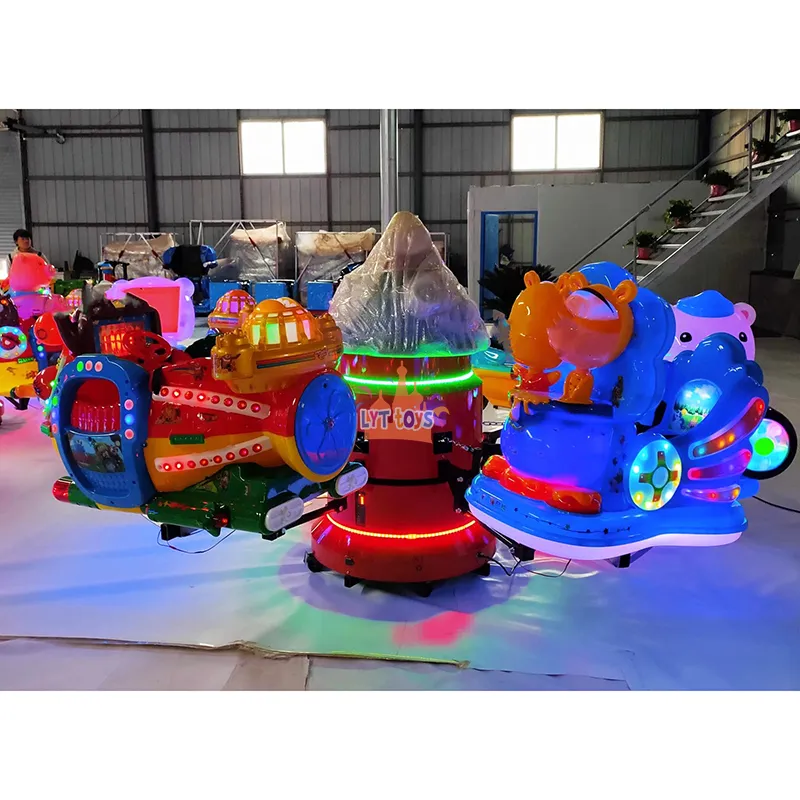 6 sièges avion enfant en bas âge électrique joyeux aller tour intérieur carrousel tour pour les enfants