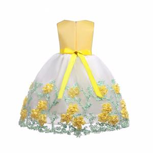 Robes de fête pour filles en coton de qualité supérieure avec nœud papillon, élégantes, en dentelle et fleurs - Product Image 6