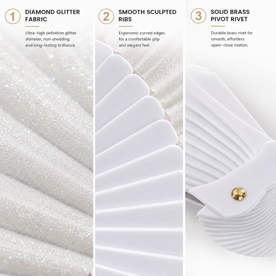 Number Blank Pure White Blank Folding Hand Fan Bamboo Frame Wedding Favor For Bridal ...