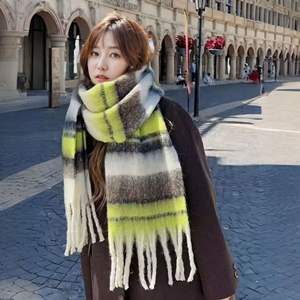 Bufanda de Otoño Invierno para mujer, serie Full Star River, estilo coreano cálido, nuevos colores de contraste, hilo de bucle, Cachemira, poliéster grueso - Product Image 3