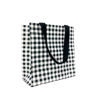 Bolsas de Papel Kraft Resistentes con Diseño Clásico a Cuadros, Personalizadas con Logotipo, para Compras, Cosméticos, Fabricante con Certificación BSCI - Product Image 5