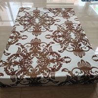 Tissu de matelas en polyester double jacquard à motif floral couleur café, style rétro classique, pour la décoration intérieure
