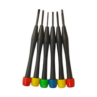 Juego de 6 destornilladores de precisión con acabado de óxido negro, acero al carbono, Phillips, ranurado, mini herramienta de reparación, plástico, OEM, electrónica, reloj