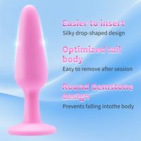 Ensemble de 3 Plugs Anaux en Silicone Gem, 100% Étanche, Écologique, Utilisation Débutant à Avancé, pour Femmes, Hommes, Couples