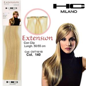 Hc Milano strumento di estensione per capelli a 3 Clip 140g 14-16cm lunghezza 50cm colori 9 pollici Biondo Chiarissimo Extension per capelli - Product Image 1