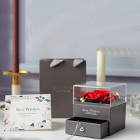 Lovebay Fabrik Großhandel Ewige Blume Duftende Natürliche Konservierte Blumen Schmuckbox mit Schublade zum Valentinstag