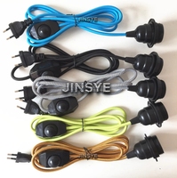 Portalámparas E26 CUL/ E27 VDE SAA CE, Cable Eléctrico, Juego de Cables para Lámpara Colgante con Interruptor de Atenuación y Enchufe Europeo