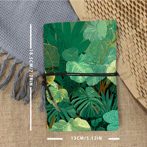 Cuaderno A6 de estilo vintage, papel grueso de 160 páginas, regalo reflexivo <span class=keywords><strong>para</strong></span> notas de reunión presupuestarias con varias hojas de plantas <span class=keywords><strong>tropicales</strong></span> - Product Image 4