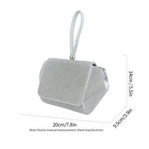 Designer Rhinestone Elegant <b>Clutch</b> Bag Purses Big <b>Wedding</b> Evening Crystal Bucket Bag Silver for Woman - Product Image 6