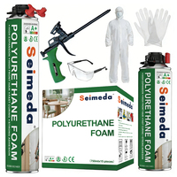 Kit de pulvérisation de mousse de polyuréthane de sécurité, lot de 12, avec vêtements de protection, lunettes, gants et nettoyant solvant pour le remplissage