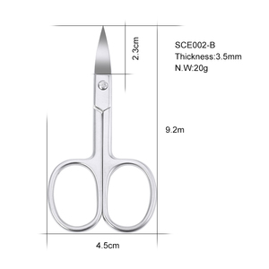 Venta al por mayor herramientas de maquillaje tijeras de manicura recortadora de cejas de acero inoxidable belleza tijeras curvas para cejas herramienta de cuidado Personal - Product Image 4