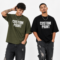 T-shirt unisexe surdimensionné à col rond en coton 100% 260 GSM de qualité supérieure, broderie de logo personnalisée, manches courtes, écologique, anti-boulochage