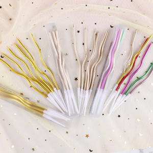 Décoration d'<span class=keywords><strong>anniversaire</strong></span> pour enfants, <span class=keywords><strong>bougies</strong></span> en forme de gâteau, feux d'artifice, <span class=keywords><strong>bougies</strong></span> fines incurvées, colorées, longues, pour gâteau de fête - Product Image 2