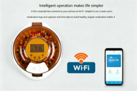 Dispenser Pil Otomatis WiFi Pintar 28 Hari Bahan ABS Layar LCD Besar Kotak Penyimpanan Manajemen Obat Bulanan Penggunaan di Rumah