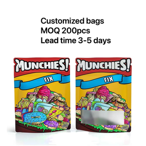 Support refermable personnalisé Wolfun avec impression en gravure pour sachets alimentaires en plastique, sachets refermables anti-odeurs, sachets en mylar, sachets de stockage alimentaire - Product Image 2