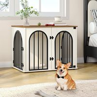 Moderne Robuste Hundekäfig-Möbel 3-Türiges Bogendesign Sicherer Horizontaler Schiebeverschluss 100x60x63cm 25kg