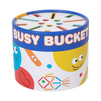 Nouvel ensemble de bâtonnets et disques de construction en bois, cartes de tâches, seau, jouet éducatif Montessori de construction et de puzzle pour enfants