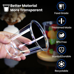 맞춤형 로고 12 온스 14 온스 16 온스 일회용 스무디 투명 플라스틱 U 자형 차가운 거품 보바 차 커피 컵 뚜껑이있는 PET 플라스틱 컵 - Product Image 4