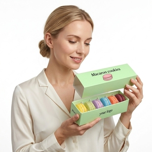 Scatola Scorrevole Personalizzabile Riciclabile per Macaron, Confezione per Biscotti Pastello, Contenitori per Dolciumi da Pasticceria - Product Image 2