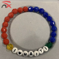 Collier en perles acryliques personnalisées avec inscription « Haiti Football Fans » pour encourager les supporters, décoration, bracelet haïtien