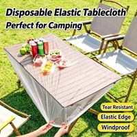 Housse de table en PE élastique jetable, imperméable, antidérapante, pour tables rondes et rectangulaires