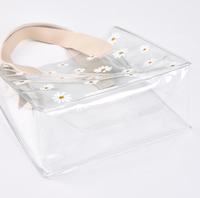 Sacs-cadeaux en plastique de bonbons marguerite à la mode sac à provisions fourre-tout en pvc transparent