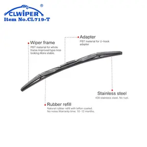 CLWIPER מפעל סיטונאי אוניברסלי מגב היברידי רכב שמשה קדמית מגב להבים עבור ביותר של מכוניות