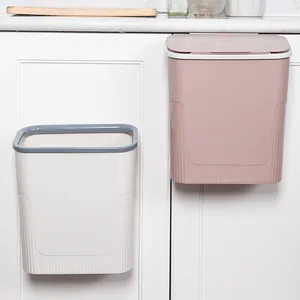 Plastik Dapur Kapasitas Besar Dipasang Di Dinding Kabinet Pintu Gantung Jenis Tempat Sampah dengan Tutup Tempat Sampah Plastik