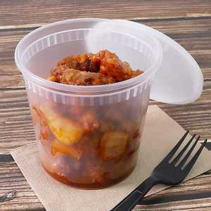 Contenant alimentaire empilable de 24 oz à forte demande avec couvercle anti-fuite en PP transparent LDPE - Product Image 4