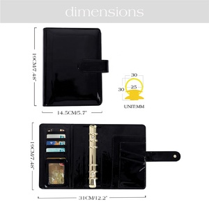 Hongbo - Agenda Planificadora A6 de Piel Sintética Brillante de 6 Colores con Anillas Doradas y Sobres para Efectivo, Ideal como Regalo Escolar/de Oficina - Product Image 5