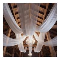 Décoration de plafond de mariage colorée en soie glacée, rideaux de plafond en forme de vague pour événements de mariage