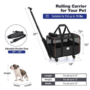 Sacs de <span class=keywords><strong>transport</strong></span> pour animaux de compagnie à parois souples OEM/ODM, sac de <span class=keywords><strong>transport</strong></span> pour <span class=keywords><strong>chien</strong></span>, sac de <span class=keywords><strong>transport</strong></span> pour chat avec chariot, <span class=keywords><strong>transport</strong></span> 2 en 1, sac de <span class=keywords><strong>transport</strong></span> pour chiens et chats, sacs à roulettes - Product Image 3