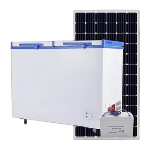 268L 12v冰柜太阳能冰箱和带dc压缩机的锁和钥匙的深冰柜