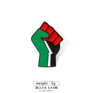 Hot Free Palestinian Flag Brooch Gold Metal <b>Badge</b> Cross-Border Clothing Accessory Black Flag Buckle <b>Pin</b> Painted Metal Crafts - Product Image 3