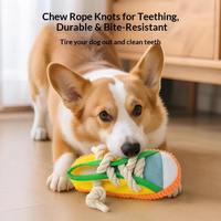 Jouet sonore pour chien en forme de pantoufle – Auto-entretenissement, anti-ennui, stimulant l'énergie, en forme de nœud, résistant à la mastication