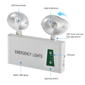 Sản phẩm mới giá rẻ giá 3W 90Min thời gian khẩn cấp Wall Mount sắt ABS trường trong nhà bệnh viện hai đầu dẫn ánh sáng khẩn cấp - Product Image 4