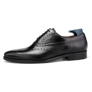 Chaussures Oxford en cuir à lacets, haut de gamme, faites à la main, dessus en cuir véritable, semelle intermédiaire en caoutchouc, anti-odeur, antidérapantes, toutes saisons - Product Image 5