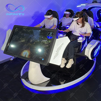 Silla Simuladora de Realidad Virtual Comercial de 4 Asientos, Cine 4K con Movimiento y Juegos de Disparos en 3D para Centros Comerciales y Salas de Juegos