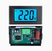 D85-20 120 Voltmeter Dua Kabel Lampu Latar Biru AC 80-500V Layar LCD Digital Mini Pengukur Tegangan
