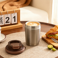 Mug Kopi Kantor Logo Kustom Dinding Ganda Stainless Steel Vacuum Tumbler dengan Tutup