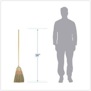 Escoba C-BROOM con mango de fibra mixta y madera, 120 cm de longitud, para limpieza del hogar, cabezal de plástico y recogedor - Product Image 4