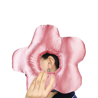 Oreiller de sommeil portable coloré et soyeux, en forme de beignet fleuri, doux, pour soulager les douleurs aux oreilles, les plaies de pression, les douleurs de piercing