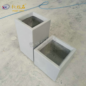 Nouvelles jardinières carrées en béton apparent Magic Stone, personnalisables, pour extérieur, durables, résistantes à la corrosion, blanc et gris - Product Image 1